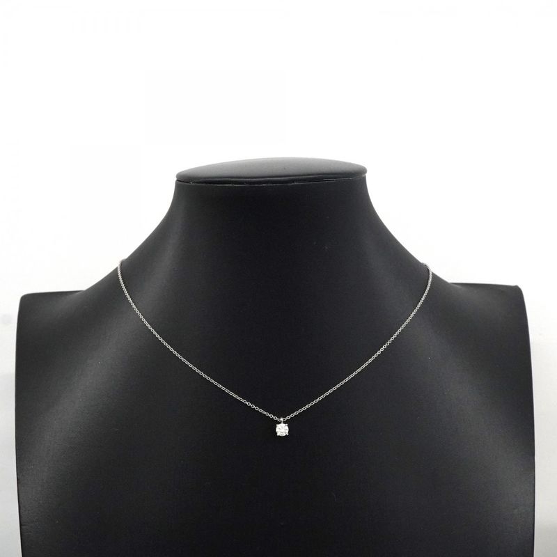 Tiffany & Co Necklace Solitaire 1PD Pt950 Platinum Diamond 026ct Ladies