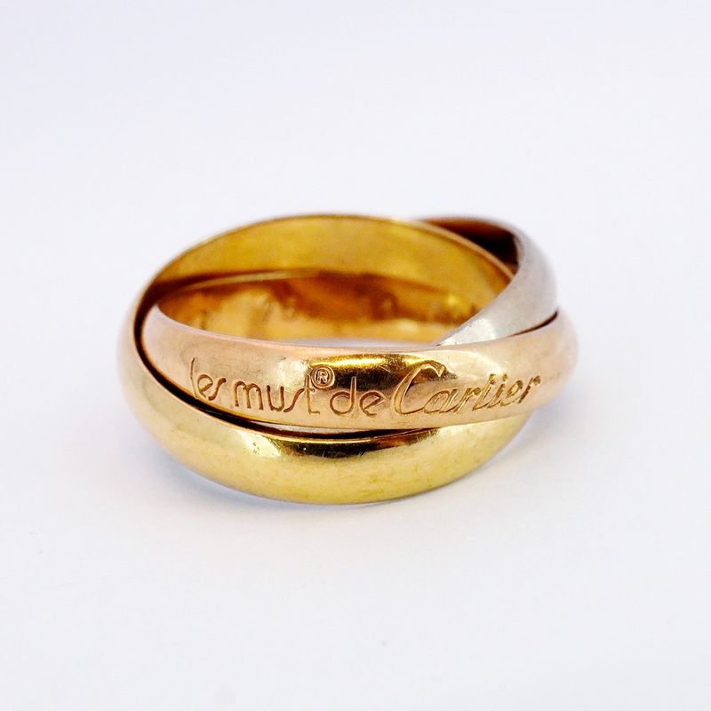 Cartier Ring Trinity 18K Yellow Gold Yellow Gold 18K White Gold White Togo Old