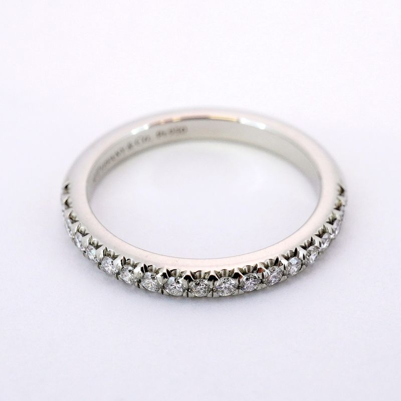 Tiffany & Co Ring Novo Half Eternity Pt950 Platinum Diamond #4 Ladies
