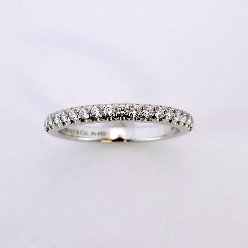 Tiffany & Co Ring Novo Half Eternity Pt950 Platinum Diamond #4 Ladies