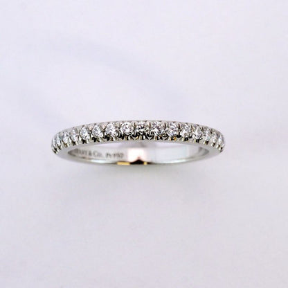 Tiffany & Co Ring Novo Half Eternity Pt950 Platinum Diamond #4 Ladies