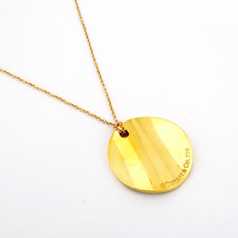 Tiffany & Co Necklace Notes Round Shape Circle 18K Yellow Gold Yellow Gold
