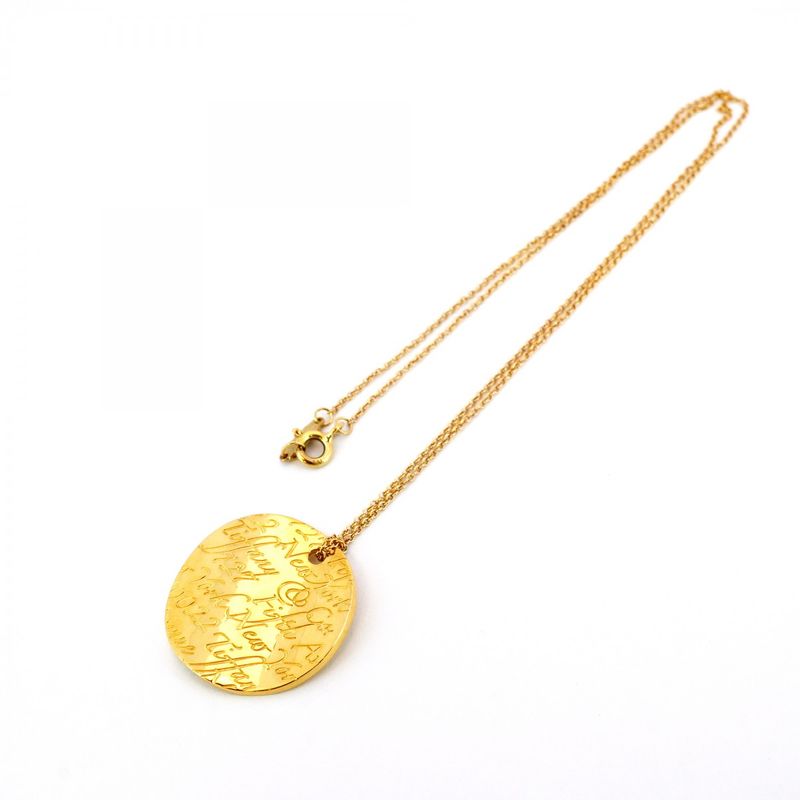 Tiffany & Co Necklace Notes Round Shape Circle 18K Yellow Gold Yellow Gold