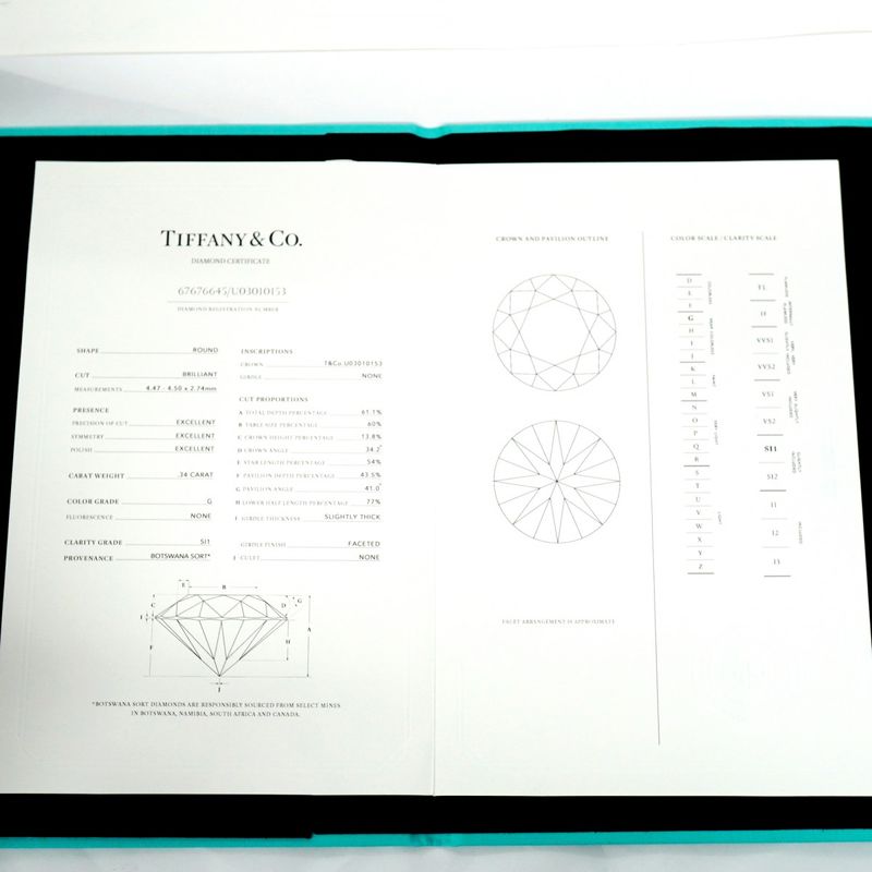 Tiffany & Co Ring Harmony 1PD Pt950 Platinum Diamond 034ct 95 Ladies