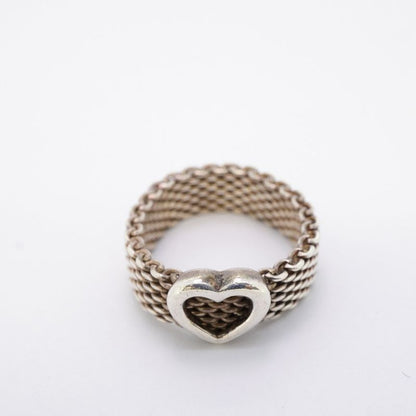 Tiffany & Co Ring Somerset/mesh/heart Silver 925 Size 14 Ladies