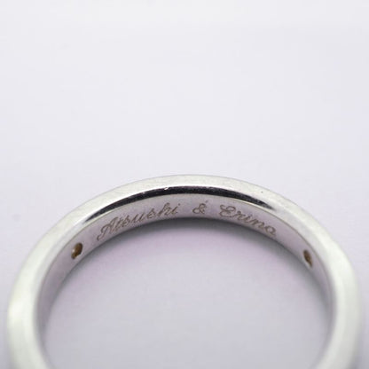 Tiffany & Co Ring Flat Band 3PD Pt950 Platinum Diamond #75 Ladies