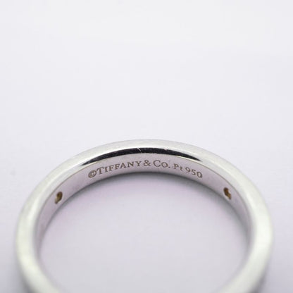 Tiffany & Co Ring Flat Band 3PD Pt950 Platinum Diamond #75 Ladies