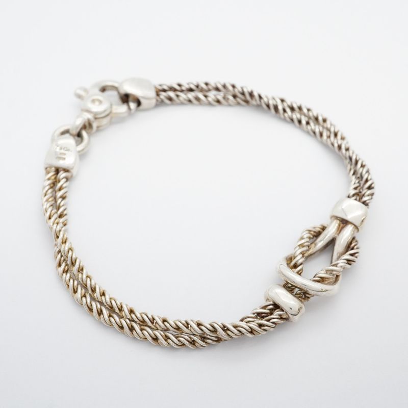Tiffany & Co Bracelet Center Knot/double Rope Silver 925 Ladies