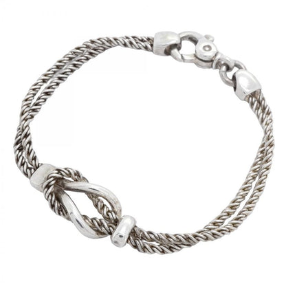 Tiffany & Co Bracelet Center Knot/double Rope Silver 925 Ladies
