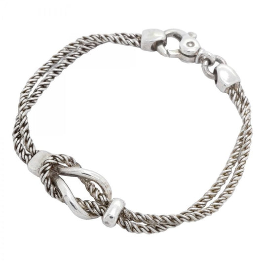 Tiffany & Co Bracelet Center Knot/double Rope Silver 925 Ladies