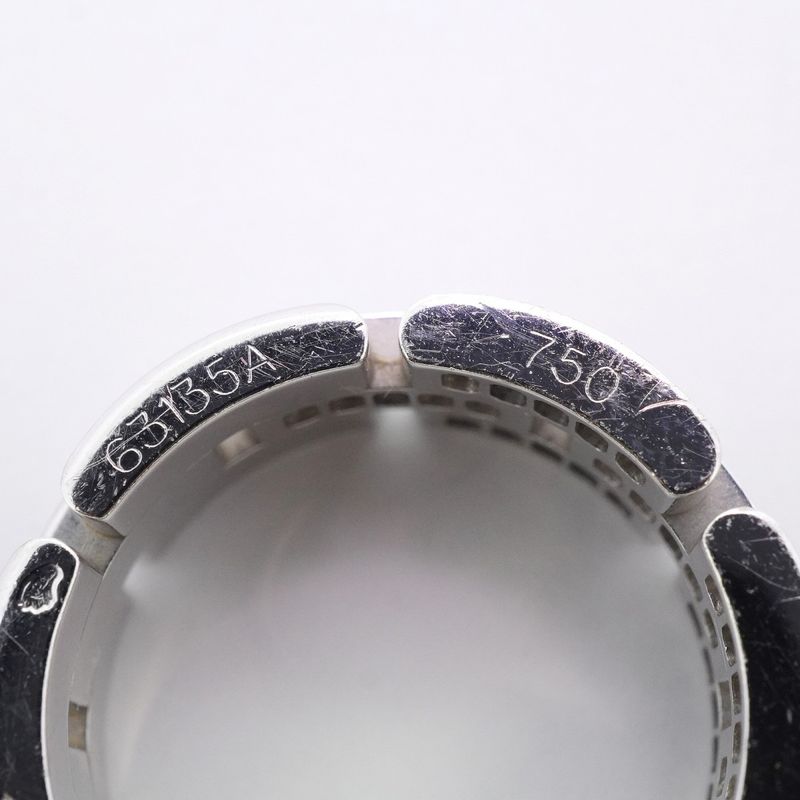 Cartier Ring Mayon Panthère 18K White Gold White Togo Old Diamond #57 Men Women