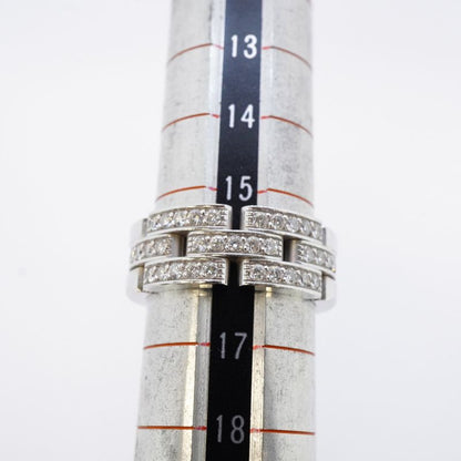 Cartier Ring Mayon Panthère 18K White Gold White Togo Old Diamond #57 Men Women