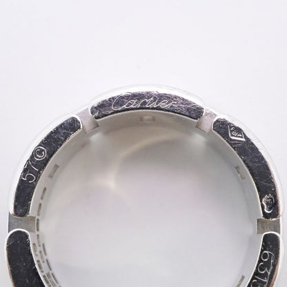 Cartier Ring Mayon Panthère 18K White Gold White Togo Old Diamond #57 Men Women