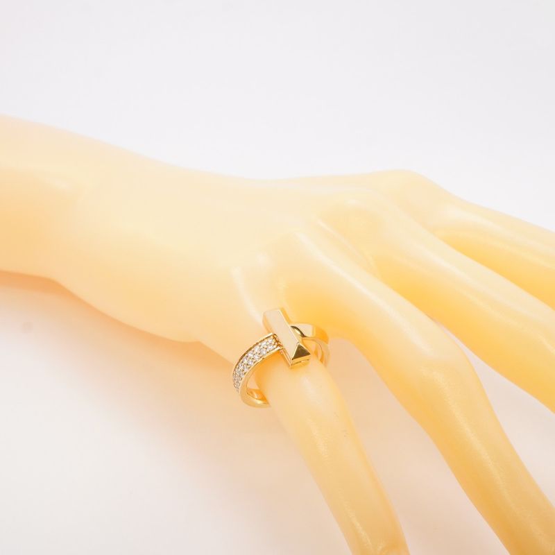 Tiffany & Co Ring T One 18K Pink Gold Pink Gold Diamond 021ct 95 Ladies