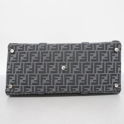 Fendi Tote Bag Zucca Nylon Canvas Gray Navy Silver Hardware 2way Bag Men's