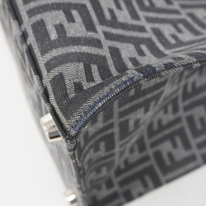 Fendi Tote Bag Zucca Nylon Canvas Gray Navy Silver Hardware 2way Bag Men's