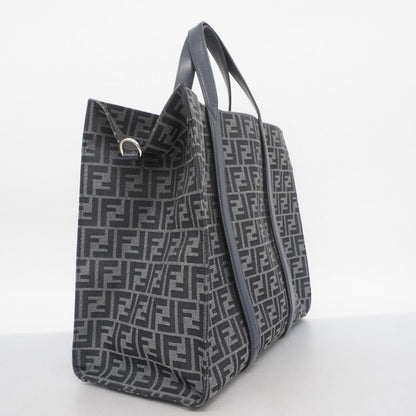 Fendi Tote Bag Zucca Nylon Canvas Gray Navy Silver Hardware 2way Bag Men's