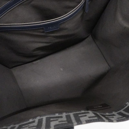 Fendi Tote Bag Zucca Nylon Canvas Gray Navy Silver Hardware 2way Bag Men's