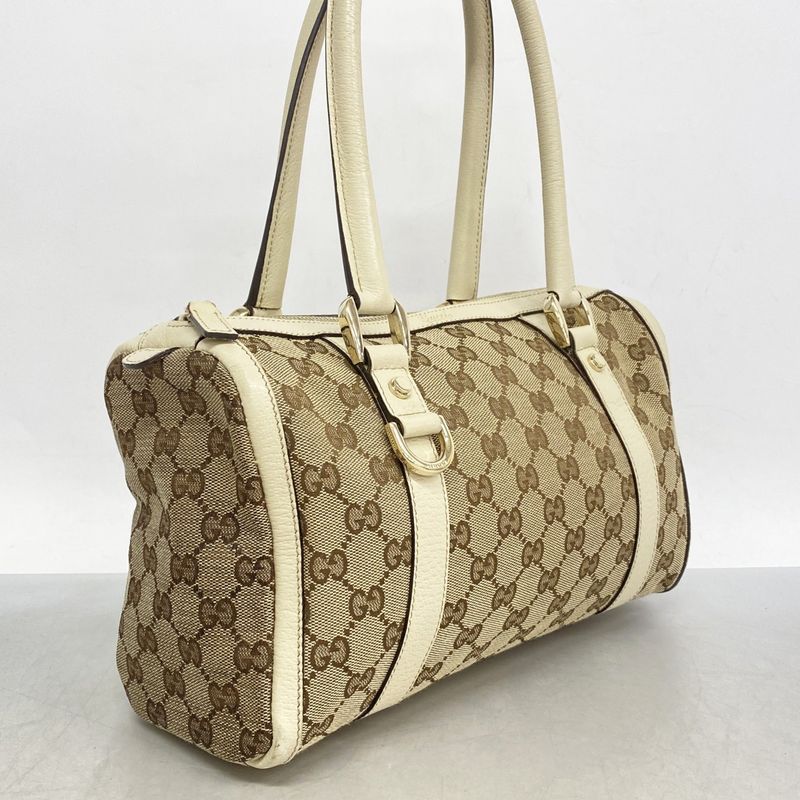 Gucci Tote Bag GG Canvas 130942 Canvas Brown Beige Chien Pan Gold Hardware