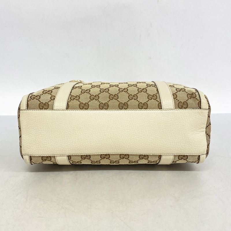 Gucci Tote Bag GG Canvas 130942 Canvas Brown Beige Chien Pan Gold Hardware