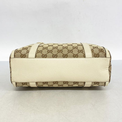 Gucci Tote Bag GG Canvas 130942 Canvas Brown Beige Chien Pan Gold Hardware