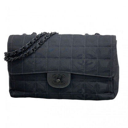 Chanel Shoulder Bag New Travel Chocobar Nylon Black Cles Deuce