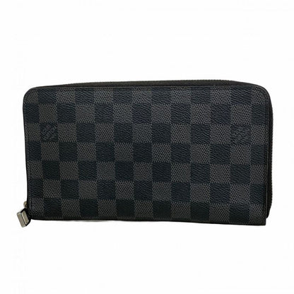 Louis Vuitton Long Wallet Damier Graphite Zippy Organizer N63077 Black Men's
