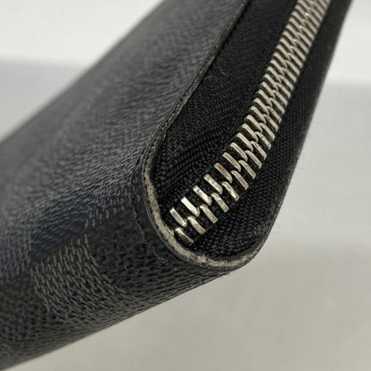 Louis Vuitton Long Wallet Damier Graphite Zippy Organizer N63077 Black Men's