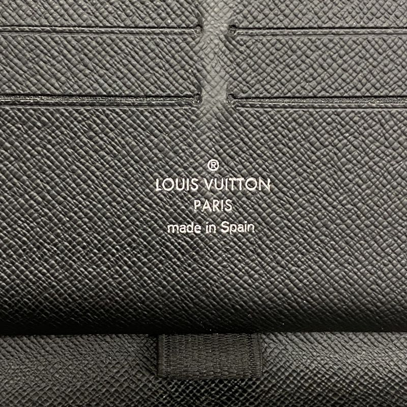 Louis Vuitton Long Wallet Damier Graphite Zippy Organizer N63077 Black Men's