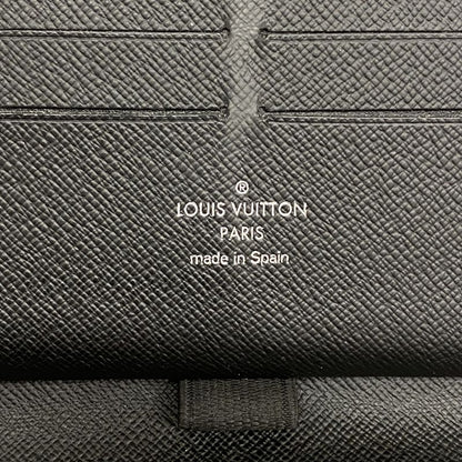 Louis Vuitton Long Wallet Damier Graphite Zippy Organizer N63077 Black Men's