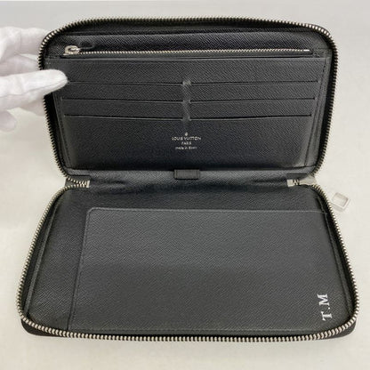 Louis Vuitton Long Wallet Damier Graphite Zippy Organizer N63077 Black Men's