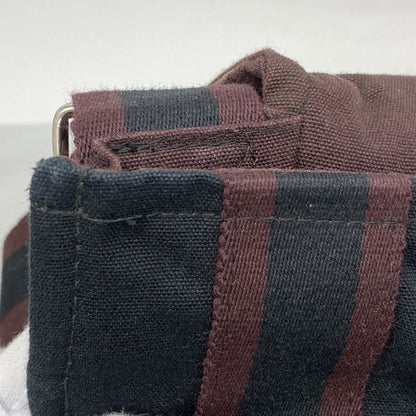 Hermes Shoulder Bag Fourre Tout Bassus PM Canvas Black Bordeaux Silver Hardware