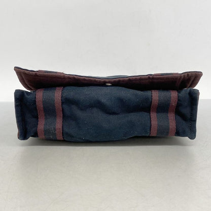 Hermes Shoulder Bag Fourre Tout Bassus PM Canvas Black Bordeaux Silver Hardware