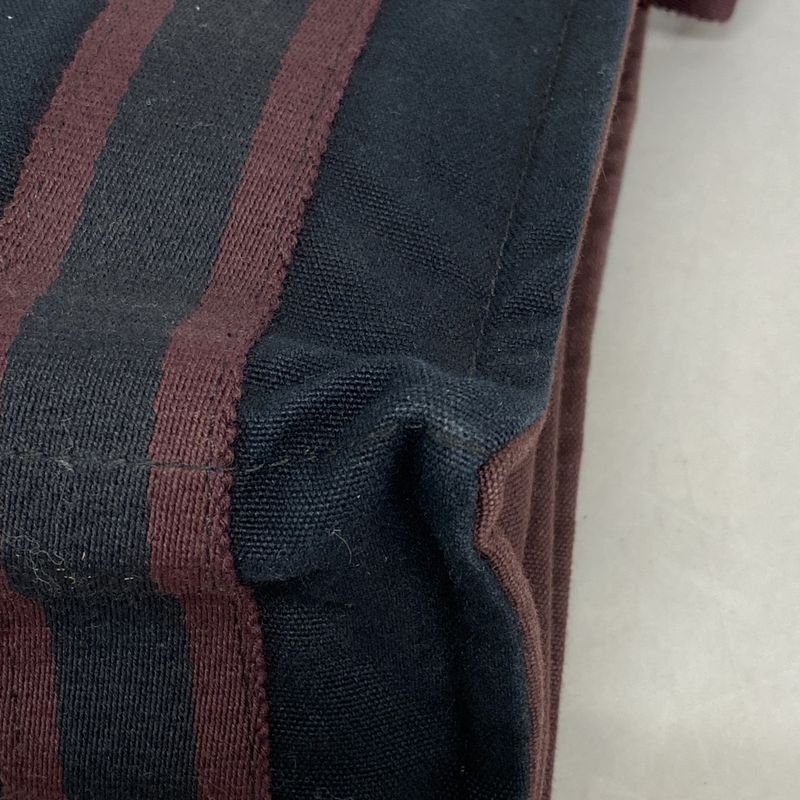 Hermes Shoulder Bag Fourre Tout Bassus PM Canvas Black Bordeaux Silver Hardware