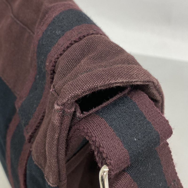 Hermes Shoulder Bag Fourre Tout Bassus PM Canvas Black Bordeaux Silver Hardware