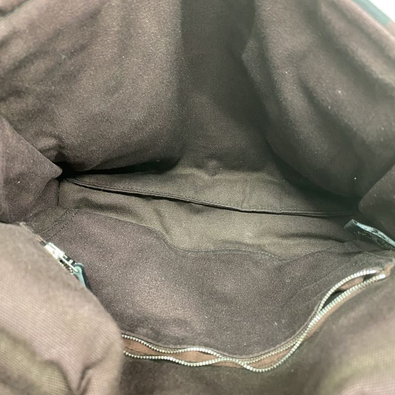 Hermes Shoulder Bag Fourre Tout Bassus PM Canvas Black Bordeaux Silver Hardware