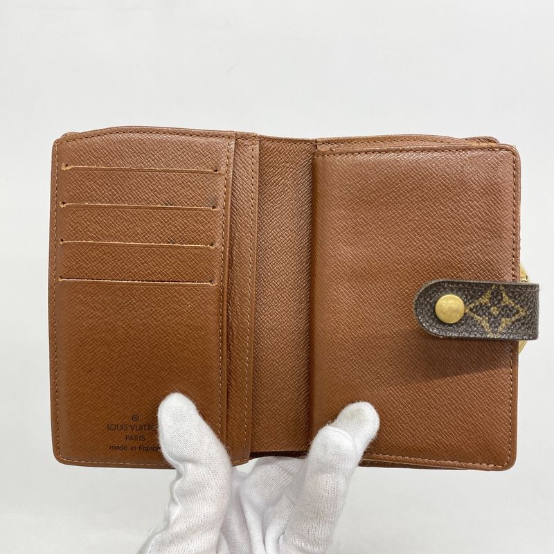 Louis Vuitton Wallet Monogram Porte Monnaie Viennois M61663 Brown Ladies