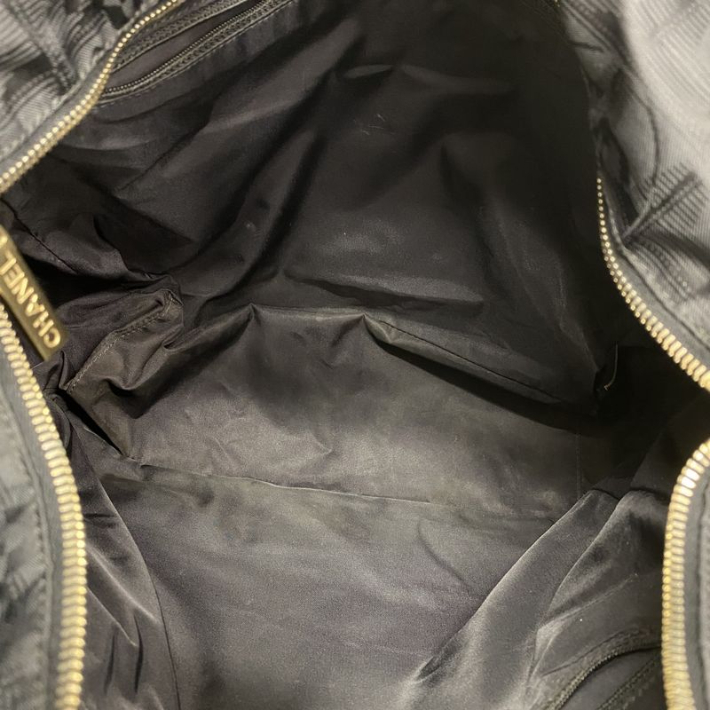 Chanel Tote New Travel Nylon Black Chien Pan Gold Hardware Women's