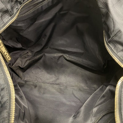 Chanel Tote New Travel Nylon Black Chien Pan Gold Hardware Women's