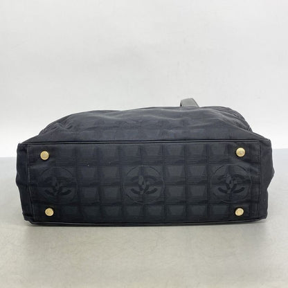 Chanel Tote New Travel Nylon Black Chien Pan Gold Hardware Women's