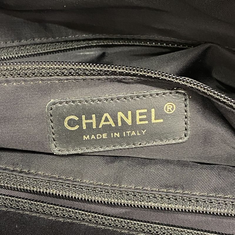 Chanel Tote New Travel Nylon Black Chien Pan Gold Hardware Women's