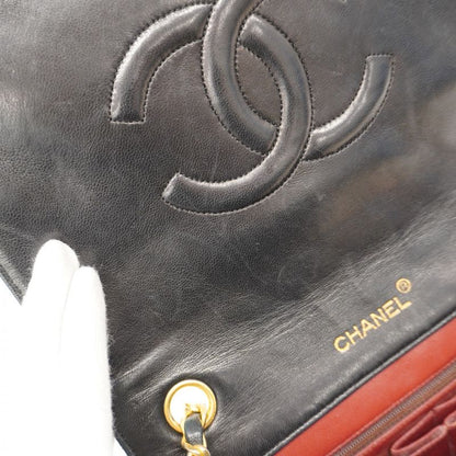 Chanel Shoulder Bag Matelasse Lambskin Black Gold Hardware Women