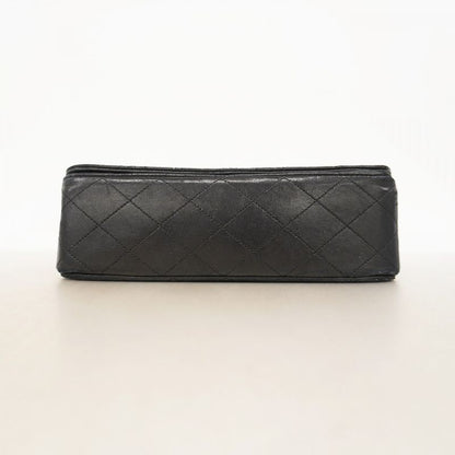 Chanel Shoulder Bag Matelasse Lambskin Black Gold Hardware Women