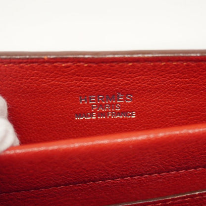 Hermes Tote Bag Cabas Na Courchevel Rouge Cazac Silver Hardware □H Engraved