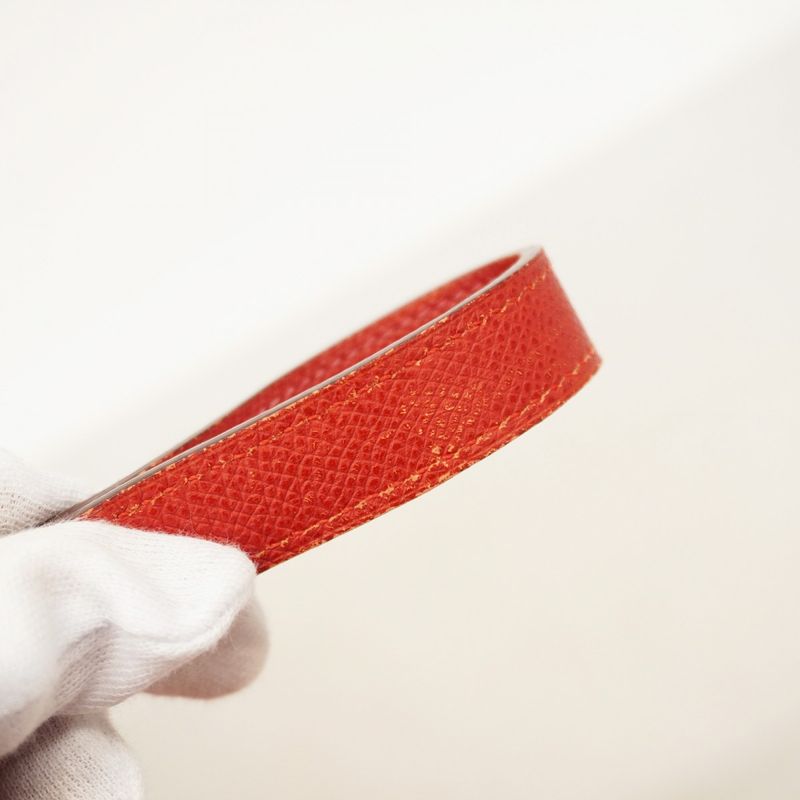 Hermes Tote Bag Cabas Na Courchevel Rouge Cazac Silver Hardware □H Engraved