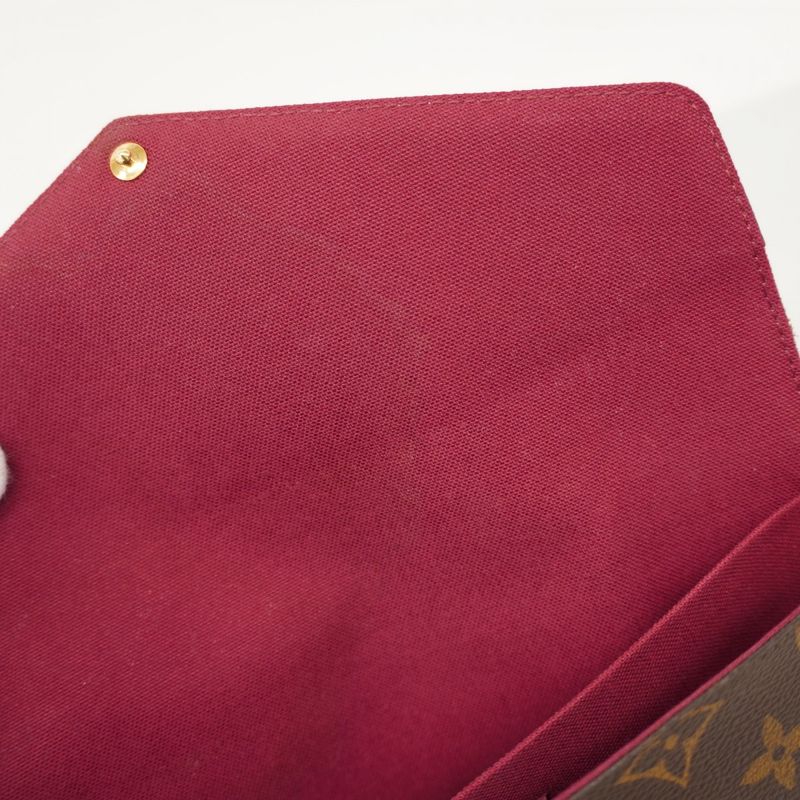 Louis Vuitton Shoulder Wallet Monogram Pochette Felicie M61276 Brown Fuchsia