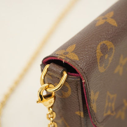 Louis Vuitton Shoulder Wallet Monogram Pochette Felicie M61276 Brown Fuchsia