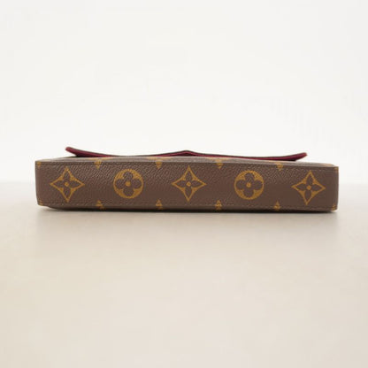 Louis Vuitton Shoulder Wallet Monogram Pochette Felicie M61276 Brown Fuchsia