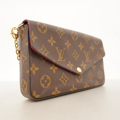 Louis Vuitton Shoulder Wallet Monogram Pochette Felicie M61276 Brown Fuchsia