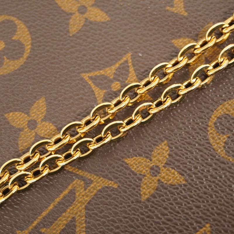 Louis Vuitton Shoulder Wallet Monogram Pochette Felicie M61276 Brown Fuchsia